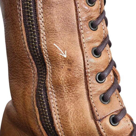 Bed Stu Della Boot Glastonbury Lace Up Knee High Leather Tan Rustic Size 7.5 - Picture 11 of 14